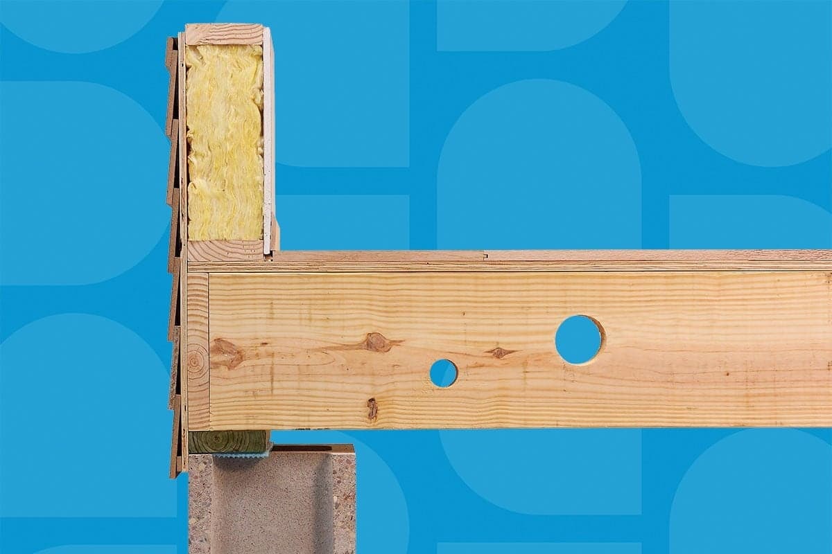 I-joist with hole drilled in flange (non-compliant)