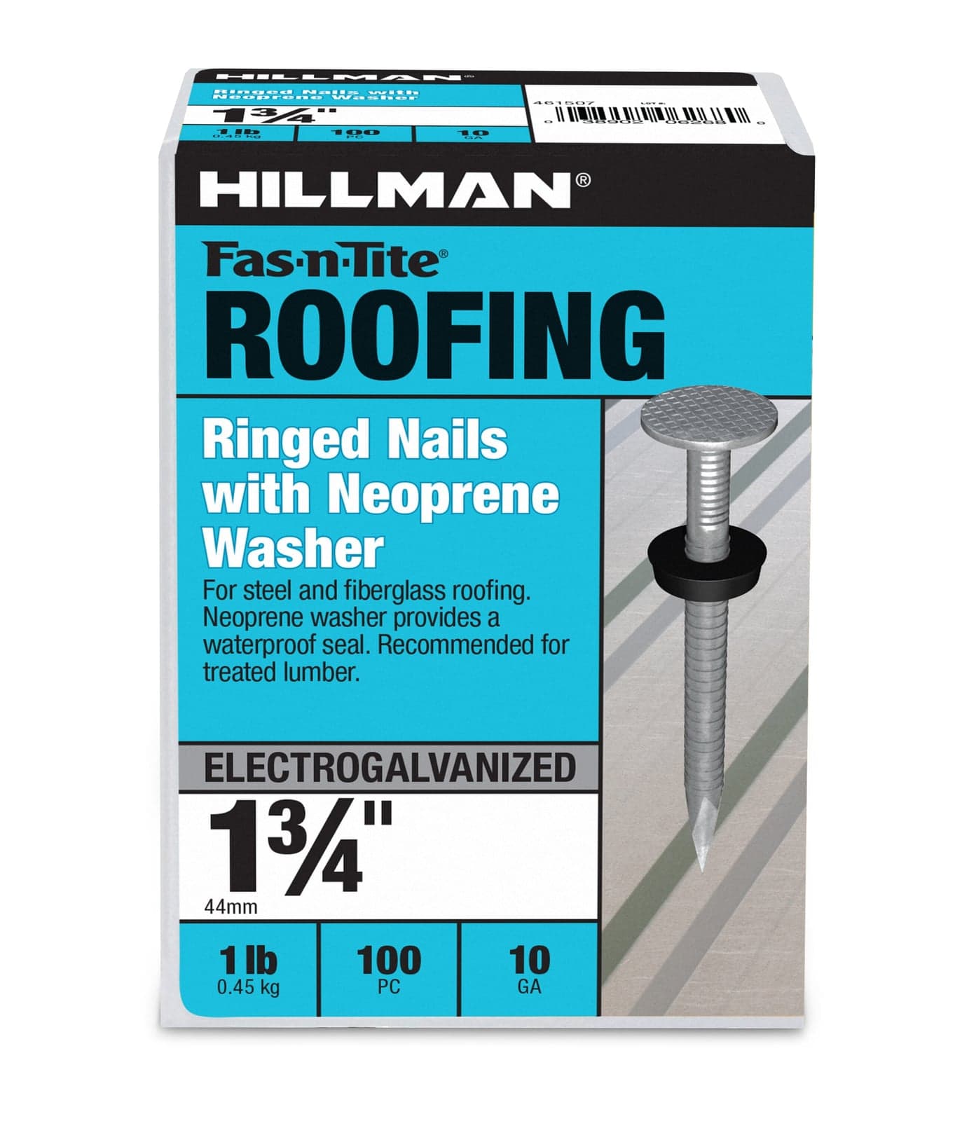Roofing nails, ring shank for high wind