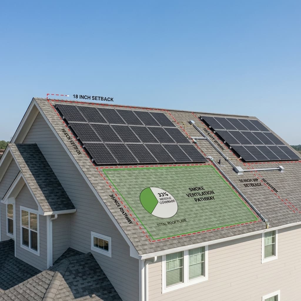 How much ridge setback do I need for fire access?